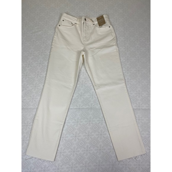 NWT Madewell The Perfect Vintage Jean W29 Ivory‎ White High Rise Denim Raw Hem - Picture 2 of 11